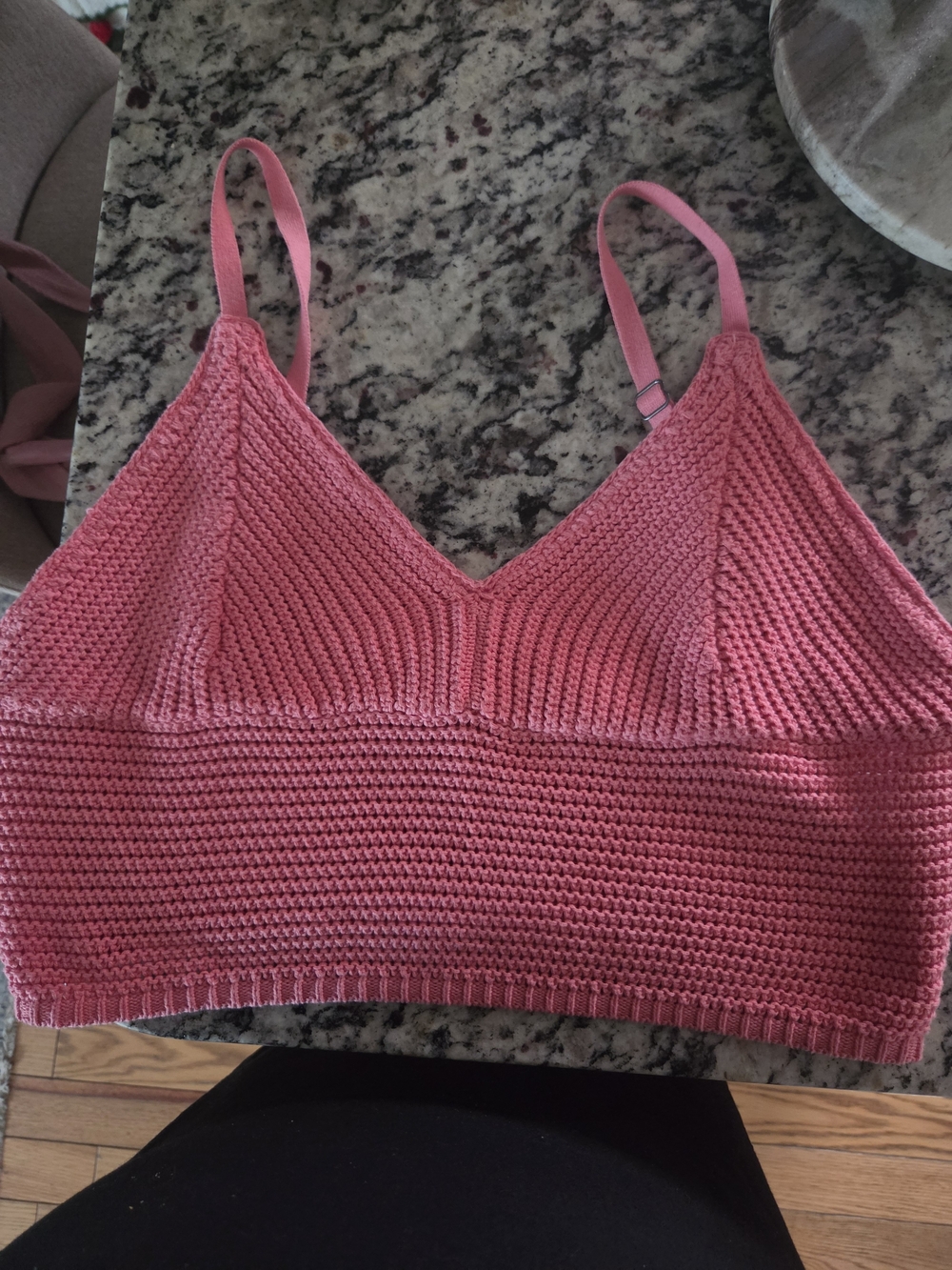Hollister Pink Knit Bralette with Adjustable Straps Xl Never Worn